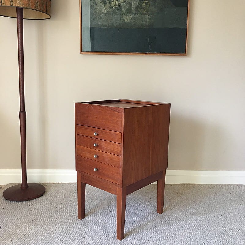 A Mid-Century Teak Tambour Door Topped Sewing / Work Chest c1960’s
