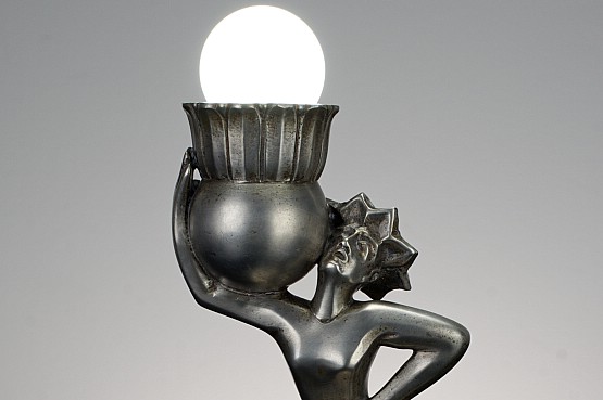 ☑️ 
art deco bronze table lamp