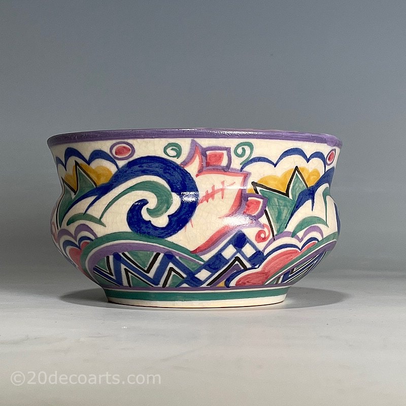  carter Stabler Adams, Art Deco Poole Pottery Bowl c1930. A beautiful small bowl in a rare shape 