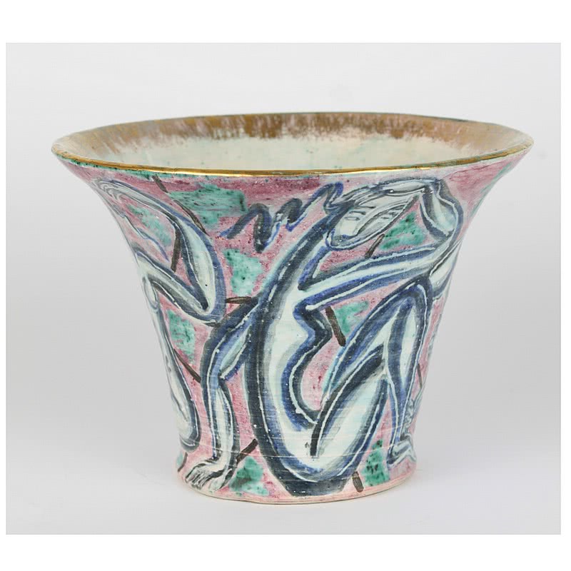  Edouard Cazaux - An Art Deco hand turned pottery vase, France circa 1930
