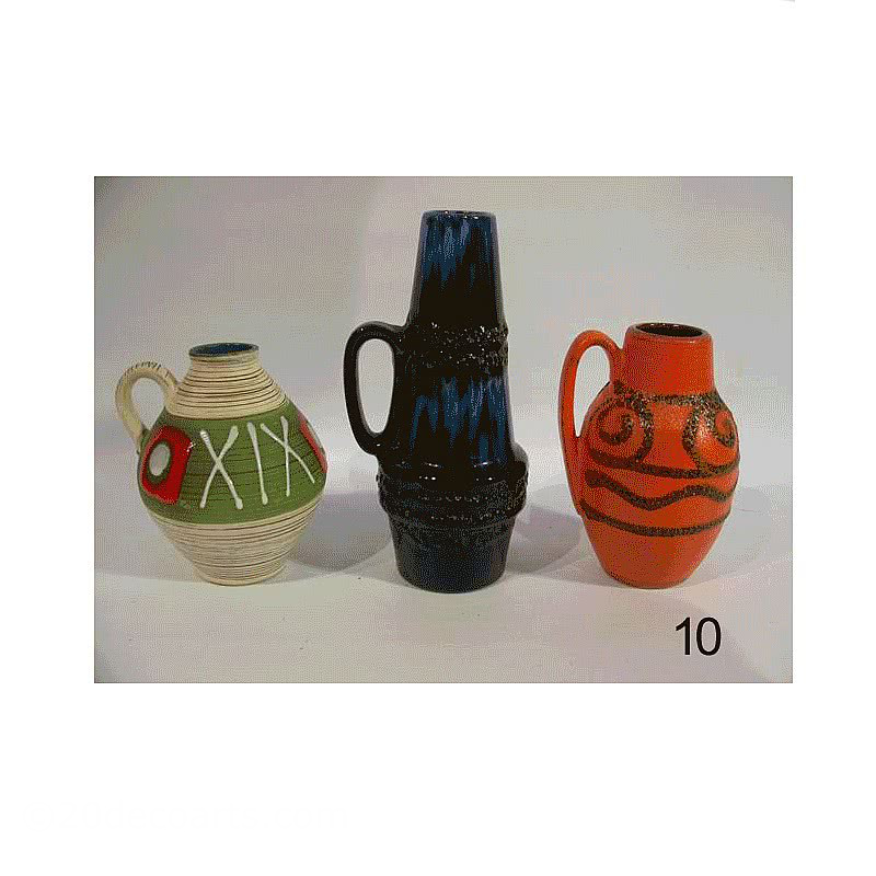  20th Century Decorative Arts |west german vases 1960s to 1970s