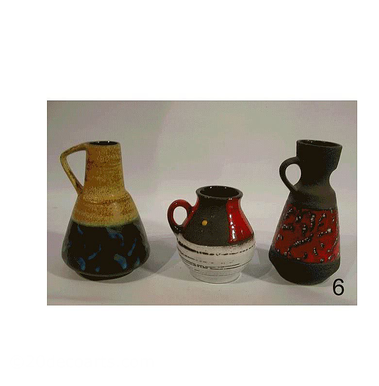  20th Century Decorative Arts |west german vases 1960s to 1970s