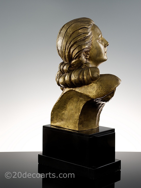 Demétre Chiparus - An Art Deco bronze sculpture bust, France circa 1925, Serenity
