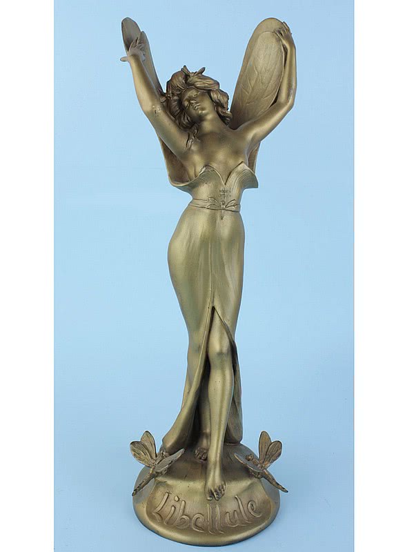  20th Century Decorative Arts |French Art Nouveau spelter sculpture by the sculptor Paul-Lucien Bessin Libellule Dragonfly 