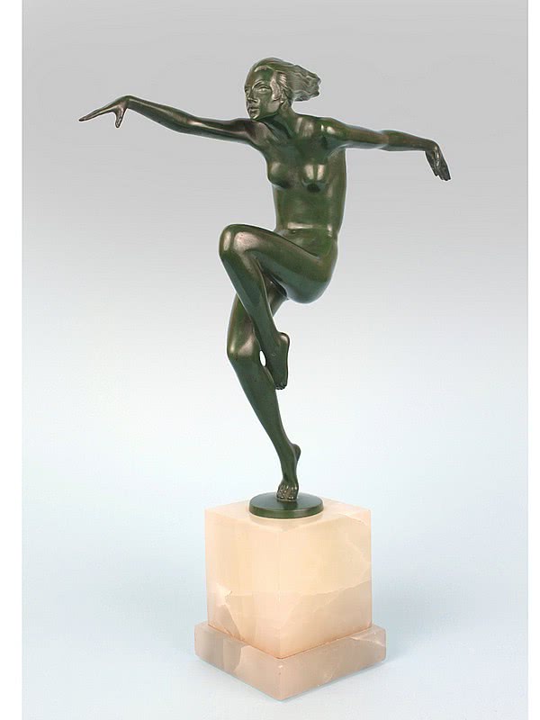  20th Century Decorative Arts |Josef Lorenzl Art Deco bronze figurine, "Speed" Vienna, Austria circa 1930