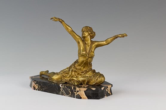 ☑️ colinet theban dancer art deco bronze statue 1930s for sale