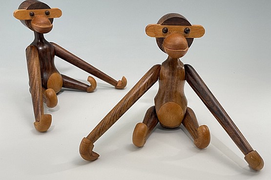 ☑️ Kay Bojesen Articulated Wooden Monkeys