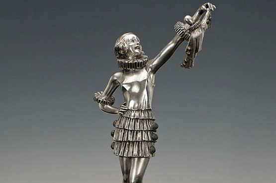 ☑️ pierre faguays laurel girl art deco bronze girl on a dice