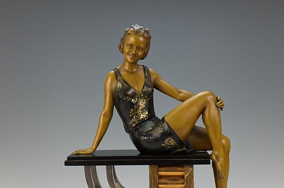 ☑️ 20th Century Decorative Arts |antique Art Deco figurine balleste spelter figurine