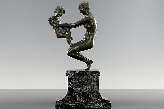 ☑️ Faguays Antique Art Deco Figurine Bronze 1930