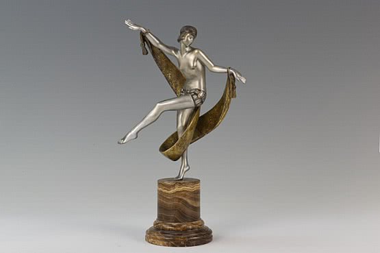 ☑️ Fanny Rozet - Art Deco French bronze figure| bronze art deco lady figurines dancer