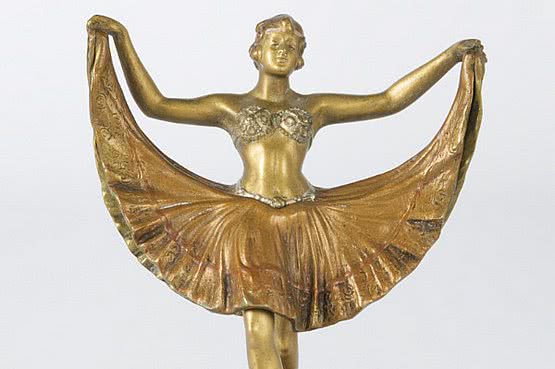 ☑️ 20th Century Decorative Arts |Vienna erotic bronze oriental dancer art nouveau