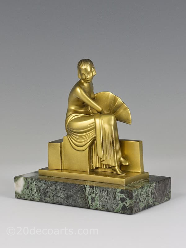 Sibylle may cubist art deco bronze statue 1925 