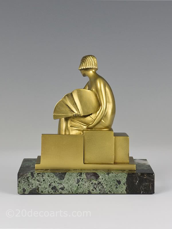Sibylle may cubist art deco bronze statue 1925 y