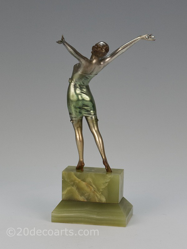 Josef Lorenzl- An Art Deco bronze figure, Vienna 1930, depicting a very stylish  dancer