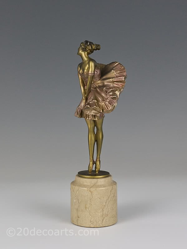  20th Century Decorative Arts |paul philippe Art Deco bronze ballerina figurine photo 1