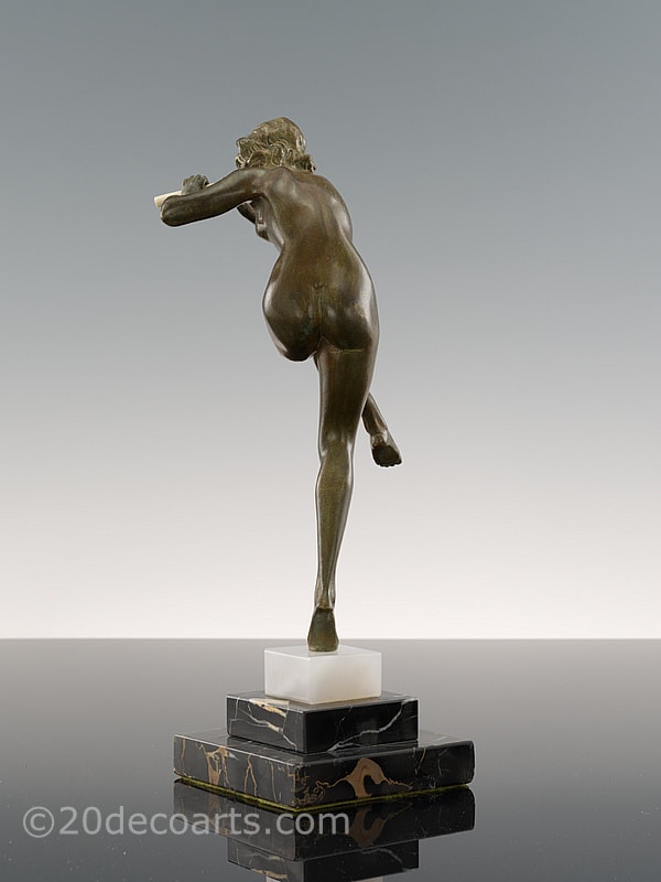 Pierre Le Faguays Art Deco bronze sculpture.