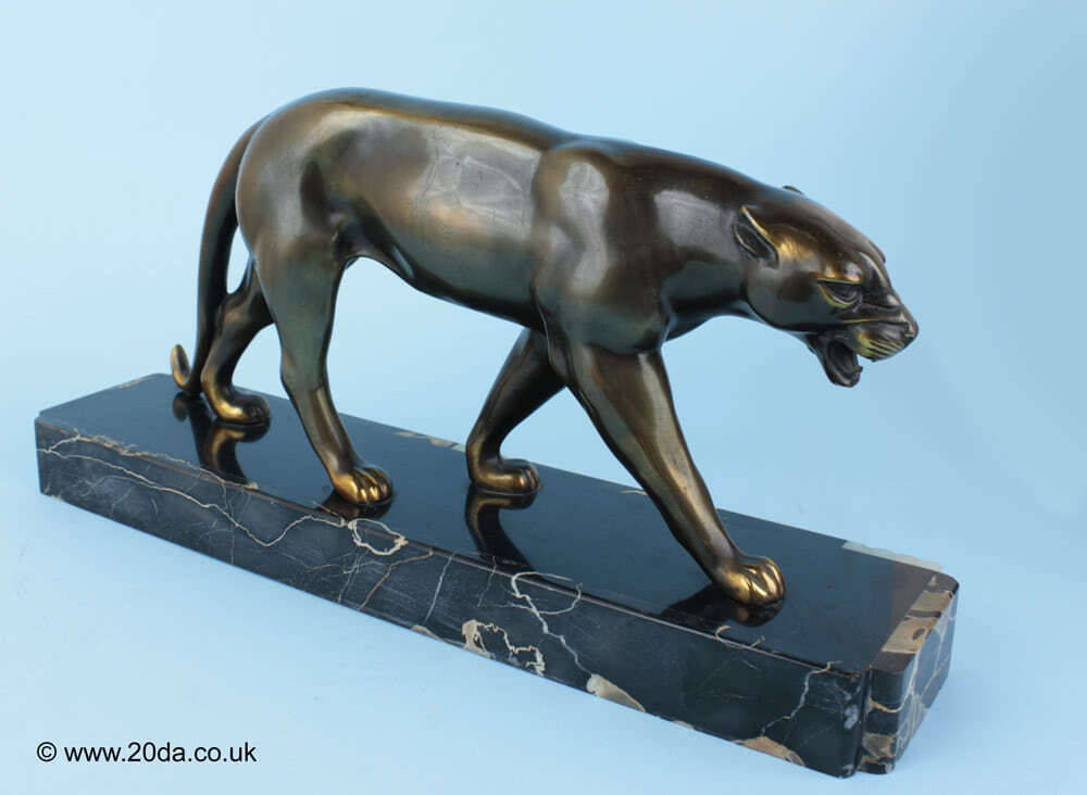  20th Century Decorative Arts |An Art Deco patinated panther sculpture, France circa 1930, from a model by C H Ruchot 